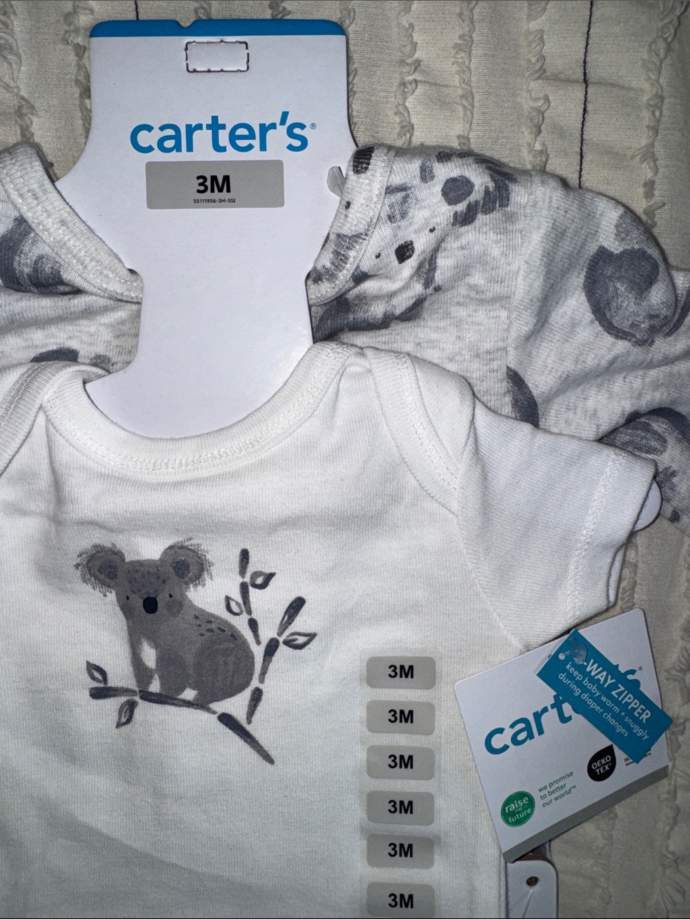 Carter's Neutral Koala Bodysuit and Pants Set - White & Gray